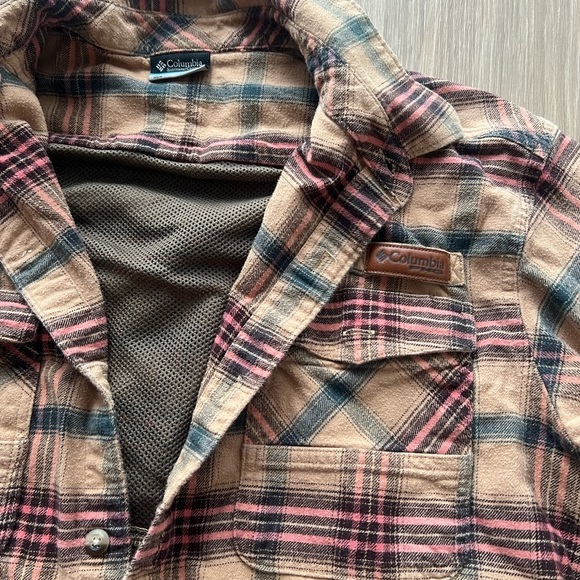 Columbia Flannel Men's L Button Up Long Sleeve Plaid - Picture 2 of 3